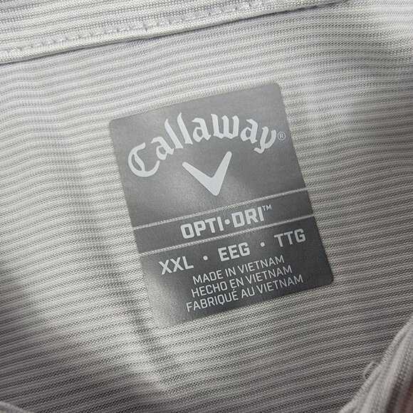 Callaway Opti Dri Mens XXL Bright White Polo Shirt Moisture Wicking Golf Apparel - Picture 3 of 9